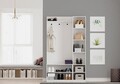 Cuier de perete, Rabi, Rb-044, 120x200x35 cm, PAL, Alb mat