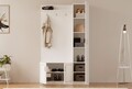 Cuier de perete, Rabi, Rb-092, 120x200x35 cm, PAL, Alb mat