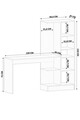 Set birou si biblioteca, Hanah Home, Rb-098, Alb mat