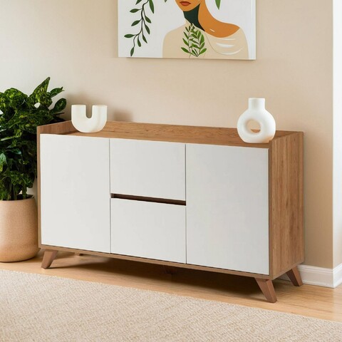 Consola, Hanah Home, Tuval 079, Stejar / Alb