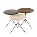 Set masute 3 piese, Hanah Home, Tuval 071, Maro / Antracit / Crem