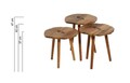 Set masute 3 piese, Hanah Home, Tuval 080, Nuc / Stejar