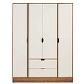 Dulap pentru haine, Tuvalle, Tuval 062, 140x182x50 cm, PAL, Nuc / Piatră Lunii