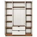 Dulap pentru haine, Tuvalle, Tuval 062, 140x182x50 cm, PAL, Nuc / Piatră Lunii
