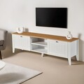 Comoda TV, Tuvalle, Tuval 081, 160x47x33 cm, PAL, Alb / Stejar