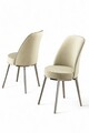 Set scaune 2 piese, Charlotte, Pefa, Metal, Crem / Crom