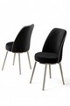 Set scaune 2 piese, Charlotte, Pefa, Metal, Negru / Crom