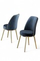 Set scaune 4 piese, Charlotte, Pefa, Metal, Antracit / Aur