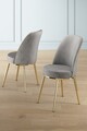 Set scaune 4 piese, Charlotte, Pefa, Metal, Gri / Auriu