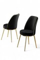 Set scaune 4 piese, Charlotte, Pefa, Metal, Negru
