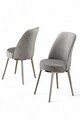 Set scaune 4 piese, Charlotte, Pefa, Metal, Gri/Crom