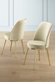 Set scaune 6 piese, Charlotte, Pefa, Metal, Crem / Aur