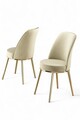 Set scaune 6 piese, Charlotte, Pefa, Metal, Crem / Aur