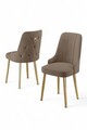 Set scaune 2 piese, Charlotte, Newa, Metal, Cappuccino / Aur
