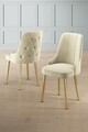 Set scaune 2 piese, Charlotte, Newa, Metal, Crem / Aur
