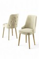 Set scaune 2 piese, Charlotte, Newa, Metal, Crem / Aur