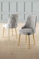 Set scaune 2 piese, Charlotte, Newa, Metal, Gri / Auriu