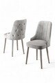 Set scaune 2 piese, Hanah Home, Newa, Gri/Crom
