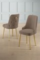 Set scaune 4 piese, Charlotte, Newa, Metal, Cappuccino / Aur
