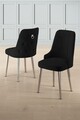 Set scaune 4 piese, Charlotte, Newa, Metal, Negru / Crom