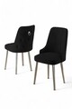 Set scaune 4 piese, Charlotte, Newa, Metal, Negru / Crom