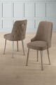 Set scaune 6 piese, Charlotte, Newa, Metal, Cappuccino / Chrome