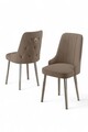 Set scaune 6 piese, Charlotte, Newa, Metal, Cappuccino / Chrome