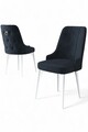 Set scaune 4 piese, Charlotte, Newa, Metal, Antracit/Alb