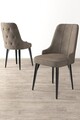 Set scaune 4 piese, Charlotte, Newa, Metal, Cappuccino / Negru