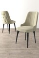 Set scaune 4 piese, Charlotte, Newa, Metal, Crem/Negru