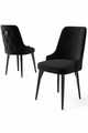 Set scaune 4 piese, Charlotte, Newa, Metal, Negru