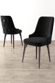 Set scaune 4 piese, Charlotte, Newa, Metal, Negru/Maro