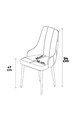 Set scaune 2 piese, Charlotte, Newa, Metal, Cappuccino / Alb