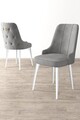 Set scaune 2 piese, Charlotte, Newa, Metal, Gri/Alb