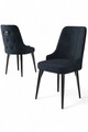Set scaune 2 piese, Charlotte, Newa, Metal, Antracit / Negru