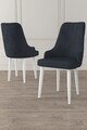 Set scaune 2 piese, Charlotte, Trex, Metal, Antracit/Alb