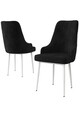 Set scaune 2 piese, Charlotte, Trex, Metal, Alb/Negru
