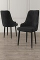 Set scaune 2 piese, Charlotte, Trex, Metal, Negru