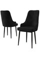 Set scaune 2 piese, Charlotte, Trex, Metal, Negru