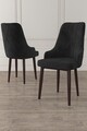 Set scaune 2 piese, Charlotte, Trex, Metal, Negru/Maro