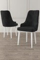 Set scaune 4 piese, Charlotte, Trex, Metal, Alb/Negru