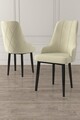 Set scaune 4 piese, Charlotte, Trex, Metal, Crem/Negru