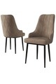 Set scaune 6 piese, Hanah Home, Trex, Cappuccino / Negru