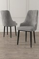 Set scaune 6 piese, Charlotte, Trex, Metal, Gri/Negru