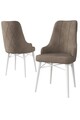 Set scaune 2 piese, Charlotte, Neta, Metal, Cappuccino / Alb