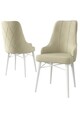 Set scaune 2 piese, Charlotte, Neta, Metal, Crem/Alb