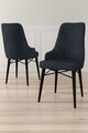 Set scaune 2 piese, Charlotte, Neta, Metal, Antracit / Negru