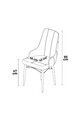 Set scaune 2 piese, Charlotte, Neta, Metal, Gri/Negru