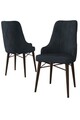 Set scaune 2 piese, Charlotte, Neta, Metal, Antracit/Maro