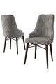 Set scaune 2 piese, Charlotte, Neta- Grey, Maro, Metal, Gri/Maro